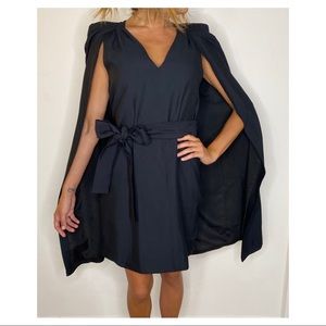 C/MEO COLLECTIVE Black Night Rider Caped Dress